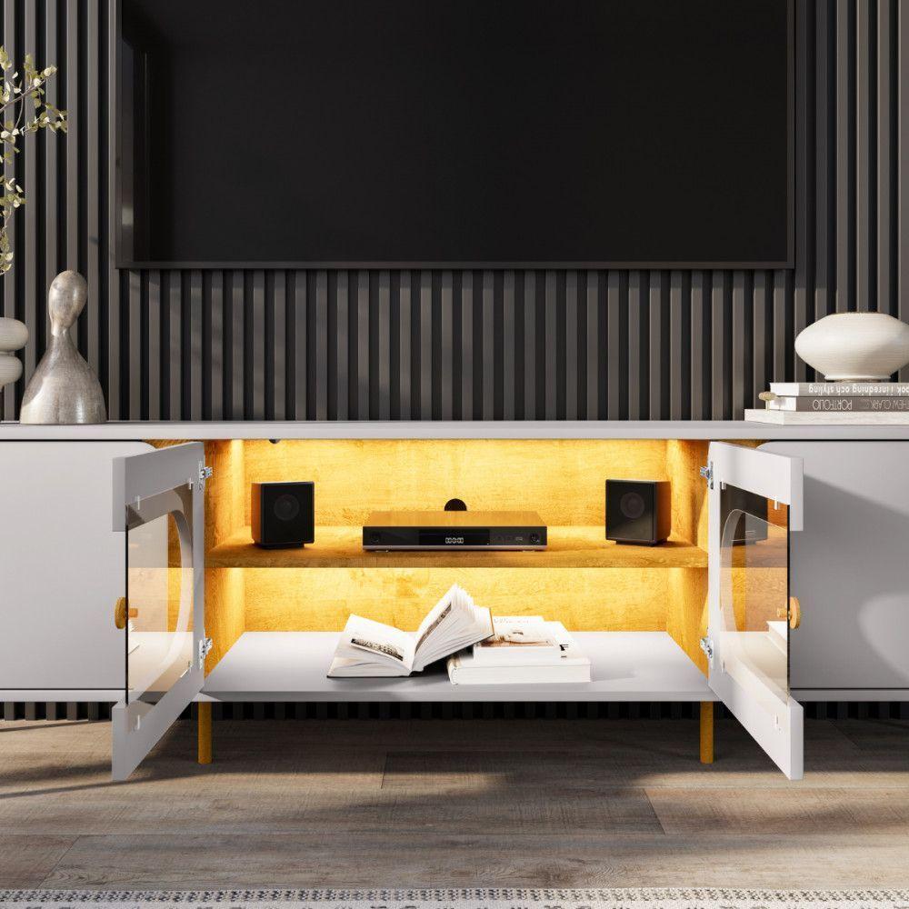 Rack Juquehy Para Tv Até 75 Polegadas Naturalle E Off White Naturalle Com Off White - 3