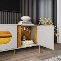 Rack Juquehy Para Tv Até 75 Polegadas Naturalle E Off White Naturalle Com Off White