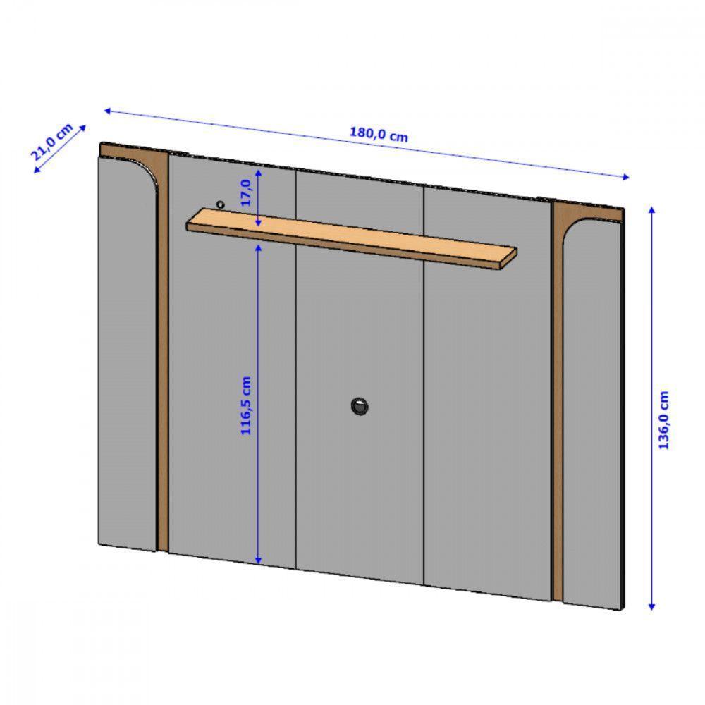 Painel Para Tv Até 75 Polegadas Maresias Naturalle Off White Naturalle Com Off White - 4