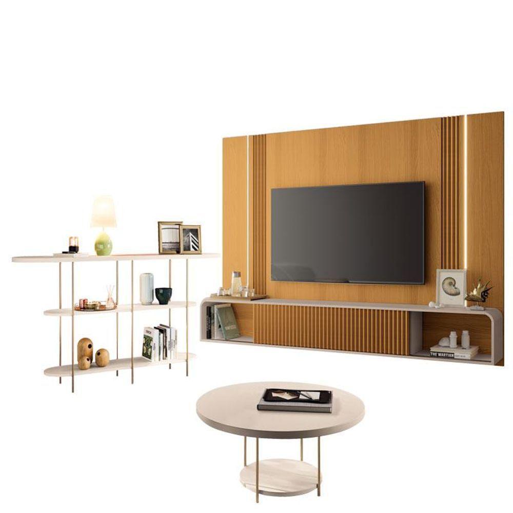 Home Suspenso Empire Cinamomo Off White E Aparador Infinity E Mesa De Centro Sky Off White- Hb Móveis - 1