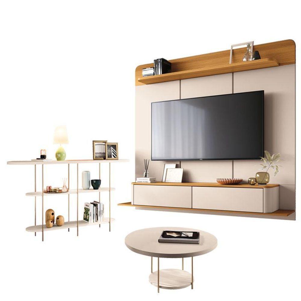 Home Suspenso Galax Cinamomo Off White E Aparador Infinity E Mesa De Centro Sky Off White- Hb Móveis - 1