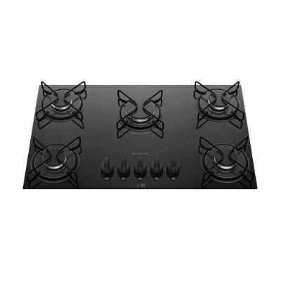 Cooktop a Gás Atlas Agile Up 5 Bocas Vidro Temperado Preto Mega Chama Bivolt