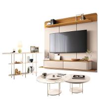 Home Suspenso Galax Cinamomo Off White E Aparador Infinity E Kit Mesa De Centro Sky Off White- Hb Móveis - 1