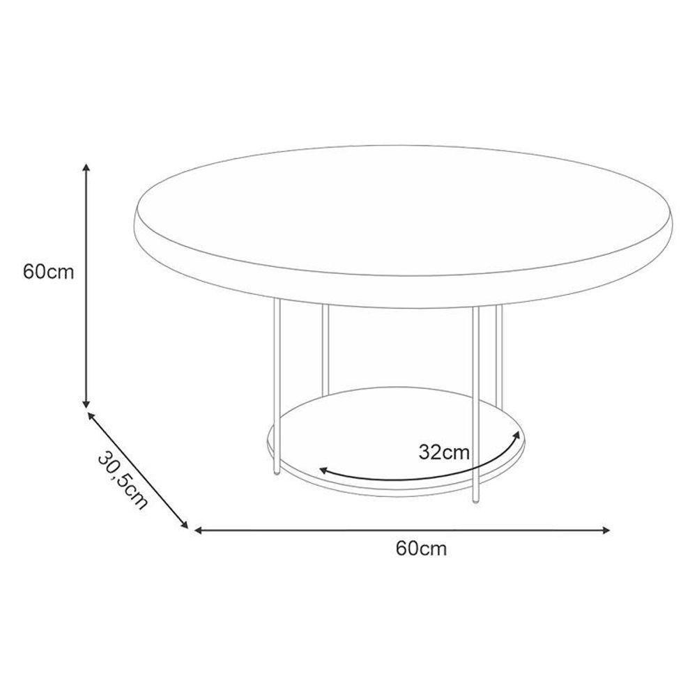 Home Suspenso Galax Cinamomo Off White E Kit Mesa De Centro Sky Cinamomo- Hb Móveis - 6