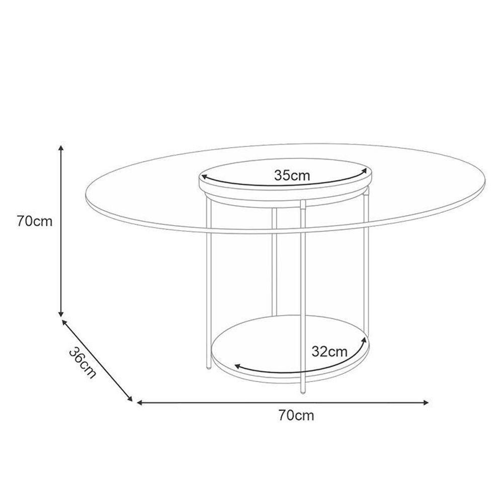 Home Suspenso Galax Castanho Off White E Aparador Infinity E Kit Mesa De Centro Sky Off White- Hb Móveis - 10