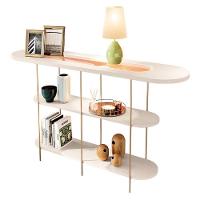 Home Suspenso Galax Castanho Off White E Aparador Infinity E Kit Mesa De Centro Sky Off White- Hb Móveis