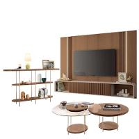 Home Suspenso Empire Castanho Off White E Aparador Infinity E Kit Mesa De Centro Sky Castanho- Hb Móveis - 1