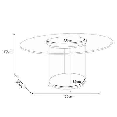 Home Suspenso Empire Castanho Off White E Aparador Infinity E Mesa De Centro Sky Com Tampo De Vidro Off White- Hb Móveis