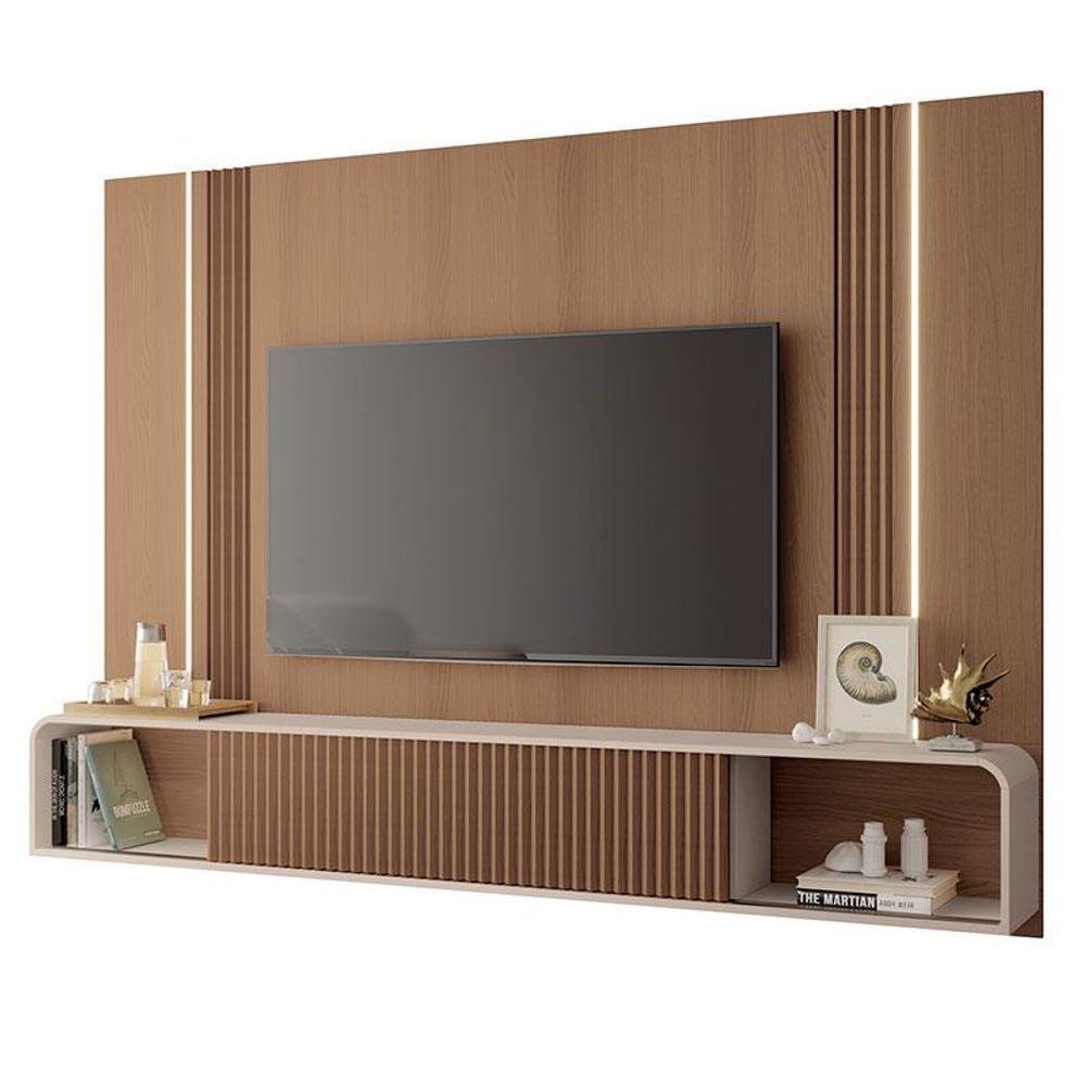 Home Suspenso Empire Castanho Off White E Aparador Infinity E Mesa De Centro Sky Off White- Hb Móveis - 2