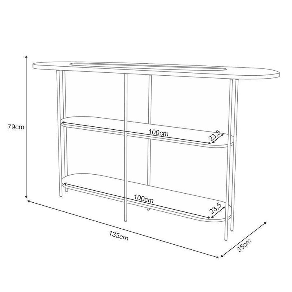 Home Suspenso Empire Castanho Off White E Aparador Infinity E Mesa De Centro Sky Off White- Hb Móveis - 5