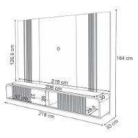 Home Suspenso Empire Castanho Off White E Kit Mesa De Centro Sky Off White- Hb Móveis - 3