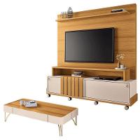 Estante Home Theater Bold E Mesa De Centro Cadenza Cinamomo Off White - Hb Móveis - 1