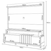 Estante Home Theater Bold E Mesa De Centro Cadenza Cinamomo Off White - Hb Móveis - 3