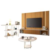 Home Suspenso Empire Cinamomo Off White E Aparador Infinity E Mesa De Centro Sky Com Tampo De Vidro Off White- Hb Móveis - 1