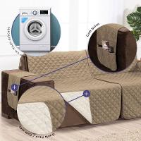 Protetor De Sofá Assento 2,40m Retrátil Mr100% Poliéster - Palha-cáqui - 2