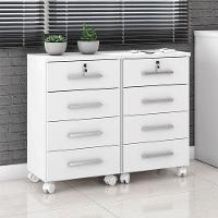 Kit 2 Gaveteiros Para Escritório Gávea Com Chave Branco Fosco - Móveis Leão - 5