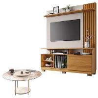 Estante Home Theater Artheo Cinamomo Off White E Mesa De Centro Sky Com Tampo De Vidro Off White- Hb Móveis - 1