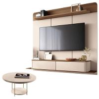 Home Suspenso Galax Castanho Off White E Mesa De Centro Sky Off White- Hb Móveis - 1