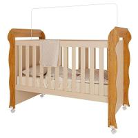 Berço Americano Mirelle E Cômoda Infantil Ariel Com Porta Off White Bétula Com Colchão Gazin- Carolina Baby - 2