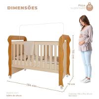 Berço Americano Mirelle E Guarda Roupa Infantil Ariel 4 Portas Off White Bétula Com Colchão Gazin- Carolina Baby