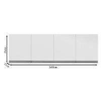 Balcão De Pia Tatiane 145 Cm E Armário Aéreo Andréia 4 Portas 160 Cm Branco Brilho - Ajl - 5