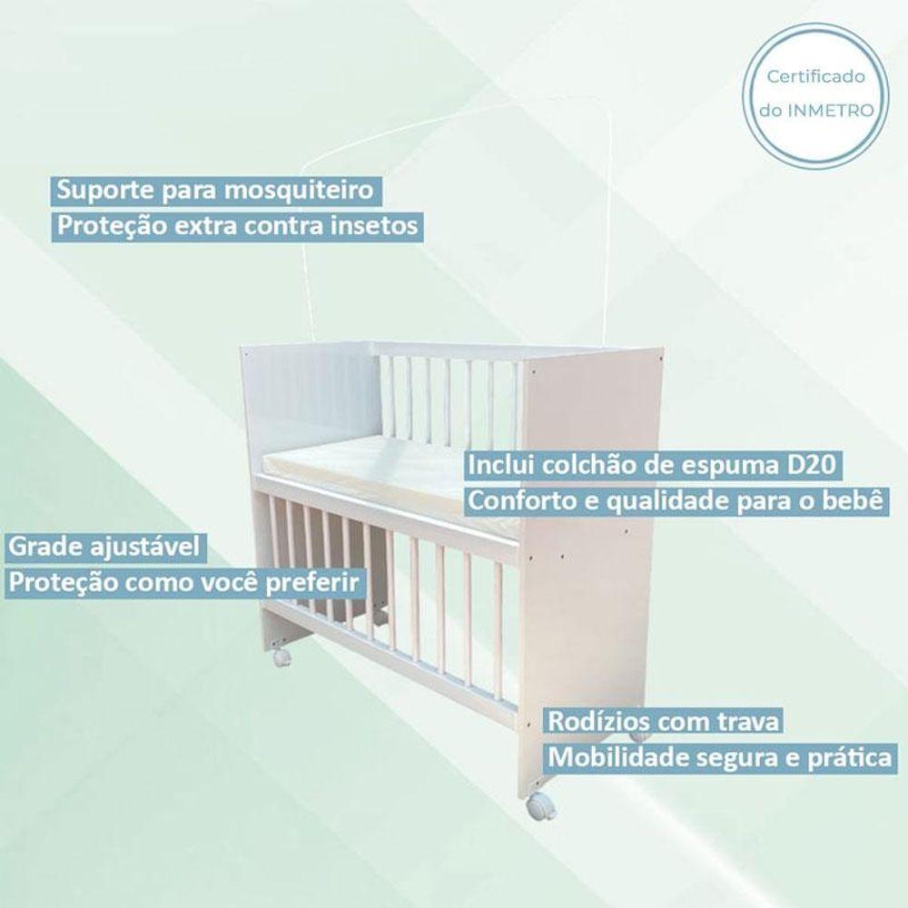 Quarto Bebê 4 Portas Com Gaveteiro Ternura Baby E Mini Berço Moisés Alegria Com Colchão - Incorplac - 7