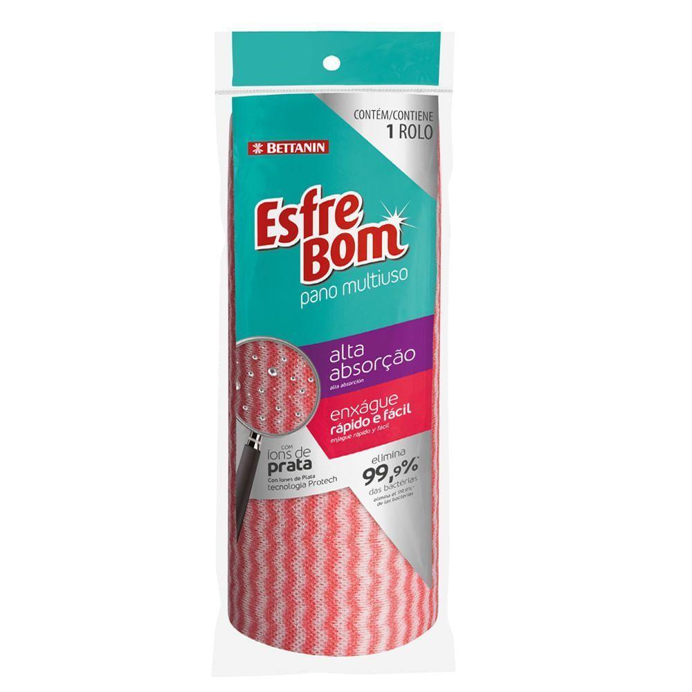 Pano Multiuso Esfrebom Rolo Com 25 Unidades Vermelho - 1