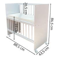 Mini Berço Moisés Alegria Com Colchão E Cômoda Gaveteiro Ternura Baby Branco Brilho - Incorplac