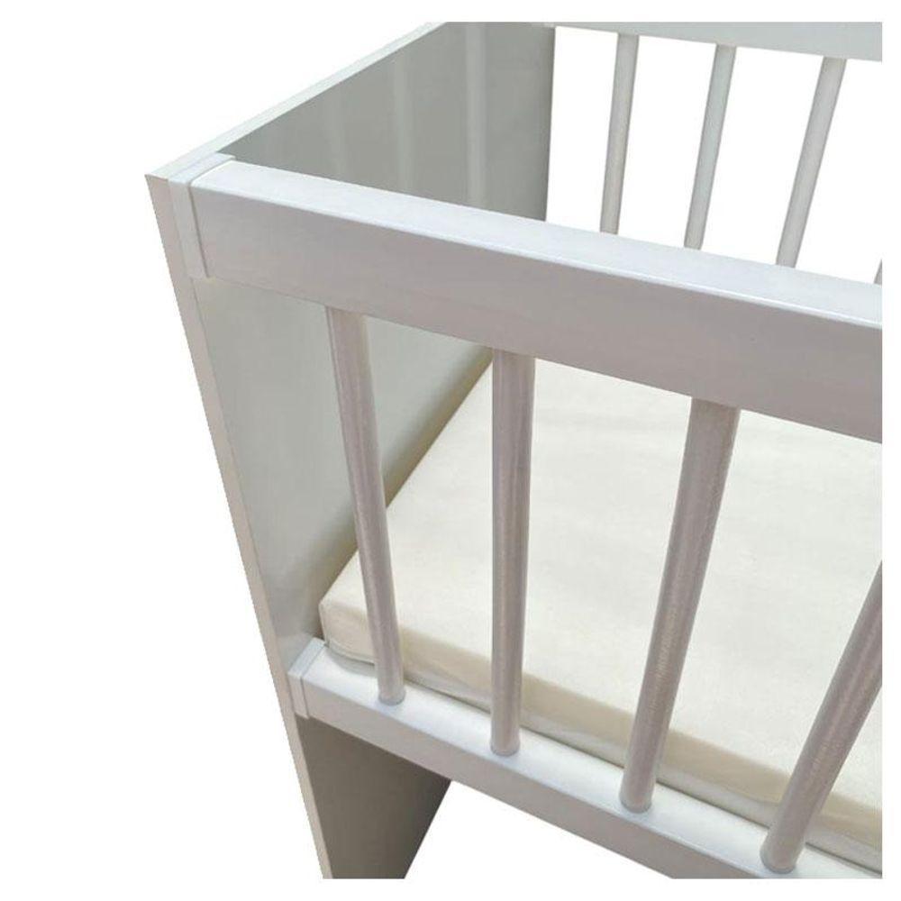 Mini Berço Moisés Alegria Com Colchão E Guarda Roupa Ternura Baby 4 Portas Branco Flex - Incorplac - 4