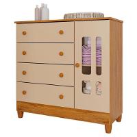 Quarto De Bebê Ariel 4 Portas Com Berço Americano Mirelle Off White Bétula Com Colchão Ortobom- Carolina Baby - 5