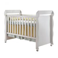 Quarto De Bebê Ariel 4 Portas E Berço Americano Mirelle Branco Brilho Com Colchão Ortobom - Carolina - 2