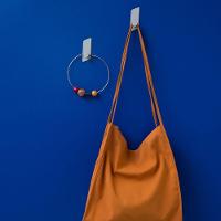 Kit 2 Ganchos De Metal Cinza Com Adesivo Oikos - 6