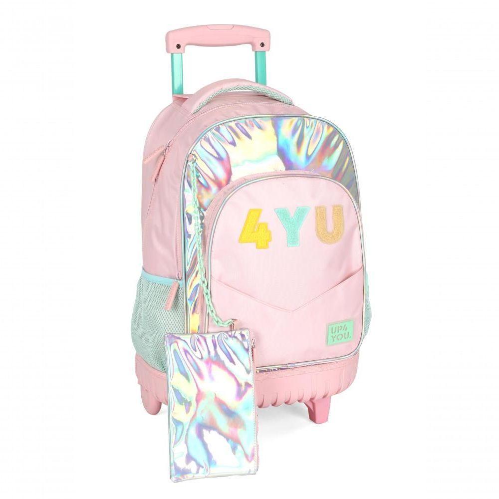 Mochilete Com Carrinho Rosa - Unico Rosa - 9