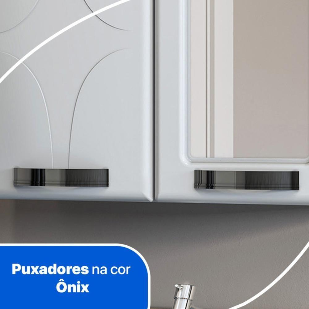 Armário De Banheiro Aéreo De Aço Com Espelho E 2 Portas Multimóveis Cr10142 Branco - 6