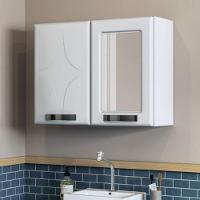 Armário De Banheiro Aéreo De Aço Com Espelho E 2 Portas Multimóveis Cr10142 Branco - 1