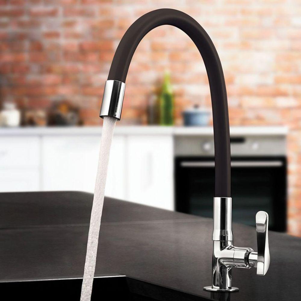 Torneira Mesa Bica Flexível Lorenflex Black 1177 B27 - 2