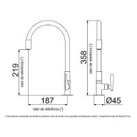 Torneira Mesa Bica Flexível Lorenflex Black 1177 B27 - 5