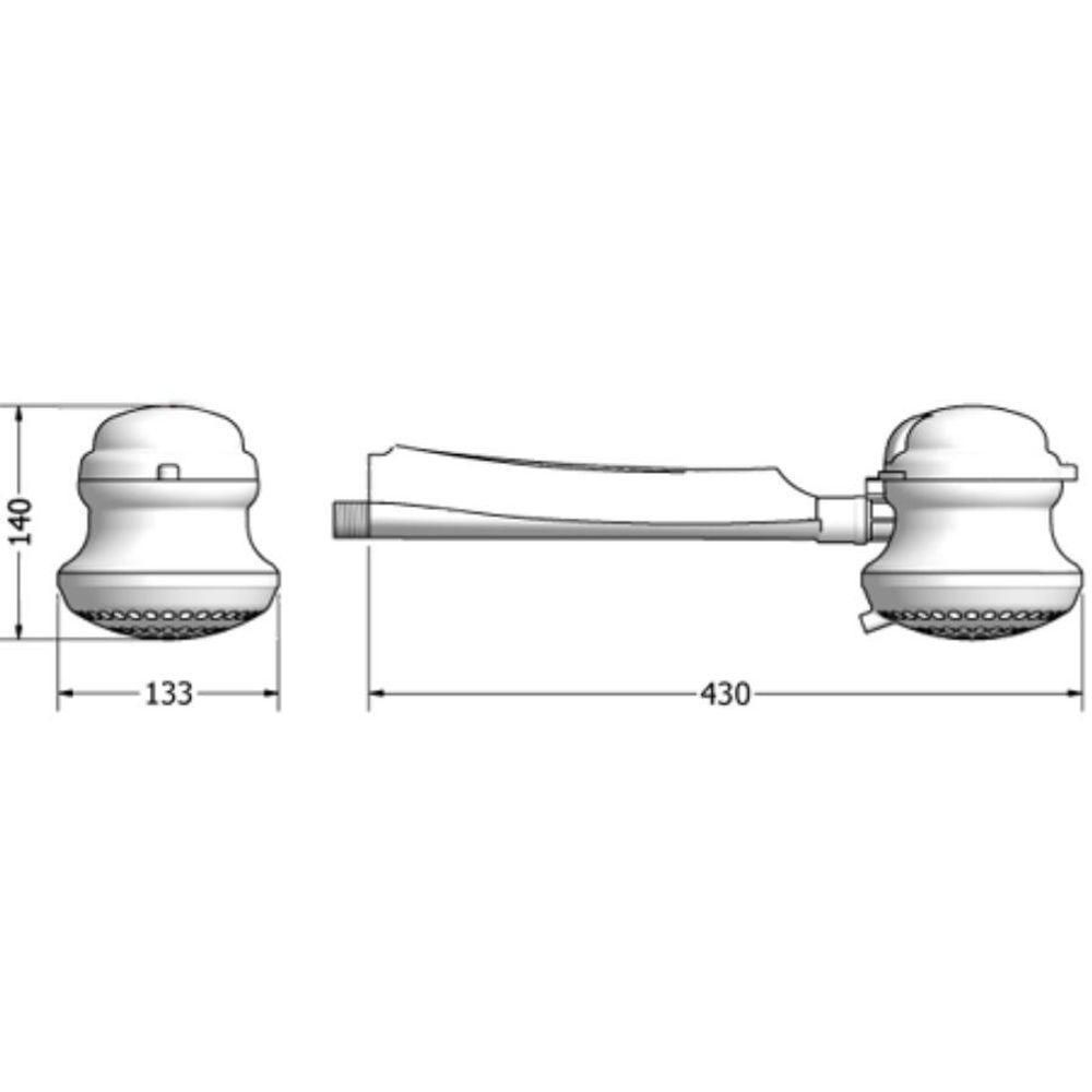 Chuveiro Loren Bello Ultra Com Cano Lorenzetti Azul 6800w 220V - 3