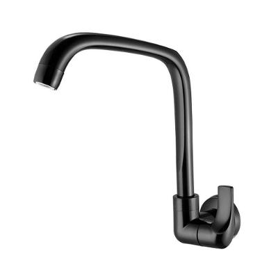 Torneira Para Cozinha De Parede Bica Móvel Fitt Preto 1168 F61