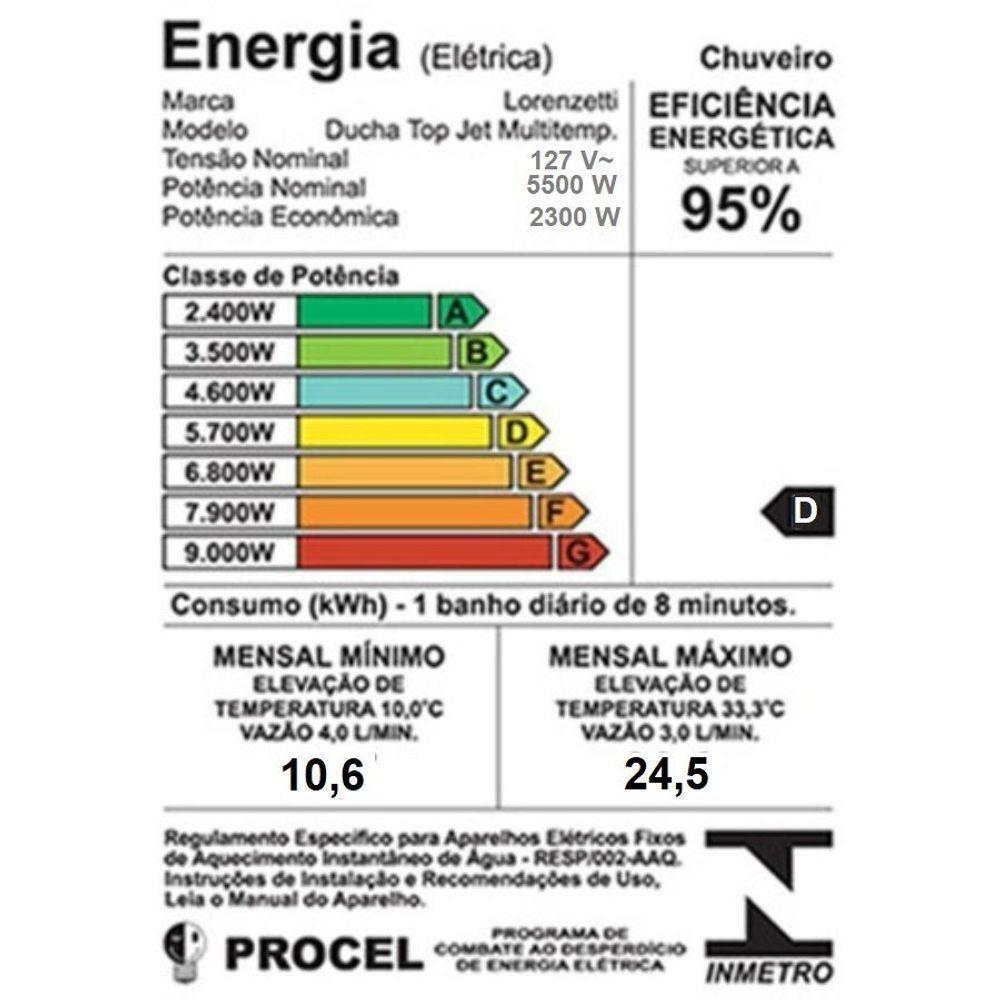 Ducha Topjet Multitemperaturas Lorenzetti 127v~5500w - 5