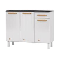Balcão De Cozinha De Aço Com Tampo 3 Portas E 1 Gaveta 105cm Multimóveis Cr20361 Branco - 1