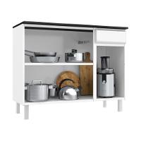 Balcão De Cozinha De Aço Com Tampo 3 Portas E 1 Gaveta 105cm Multimóveis Cr20361 Branco - 3