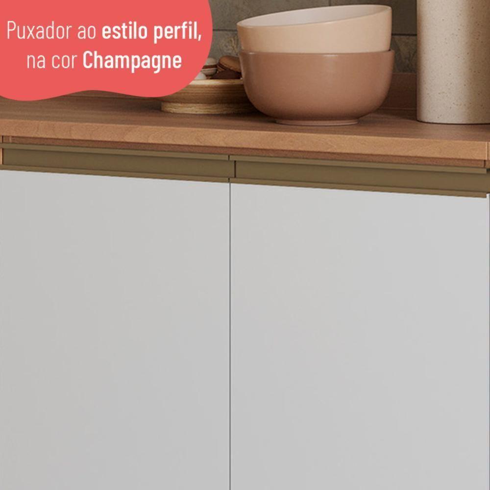 Balcão De Cozinha Com Tampo Para Cooktop E 2 Portas 80cm Multimóveis Cr20396 Freijó-branco - 4