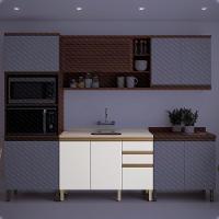 Balcão De Cozinha Gabinete Pia Com 2 Portas E 3 Gavetas 120cm Multimóveis Cr20397 Freijó-branco - 6