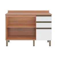 Balcão De Cozinha Com Tampo 2 Portas E 3 Gavetas 120cm Multimóveis Cr20398 Freijó-branco - 3