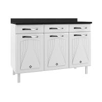 Balcão De Cozinha De Aço Com Tampo 3 Portas E 3 Gavetas 120cm Multimóveis Cr20354 Branco - 1