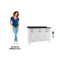 Balcão De Cozinha De Aço Com Tampo 3 Portas E 3 Gavetas 120cm Multimóveis Cr20354 Branco - 2