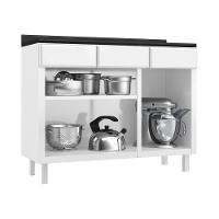 Balcão De Cozinha De Aço Com Tampo 3 Portas E 3 Gavetas 120cm Multimóveis Cr20354 Branco - 3