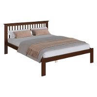 Cama De Casal De Madeira Maciça Para Colchão 138x188cm Multimóveis Cr35273 Walnut - 2