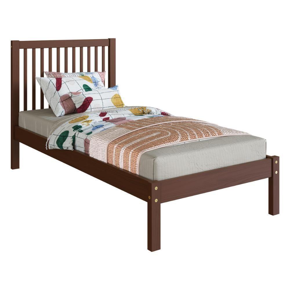 Cama De Solteiro De Madeira Maciça Para Colchão 88x188cm Multimóveis Cr35277 Walnut - 4